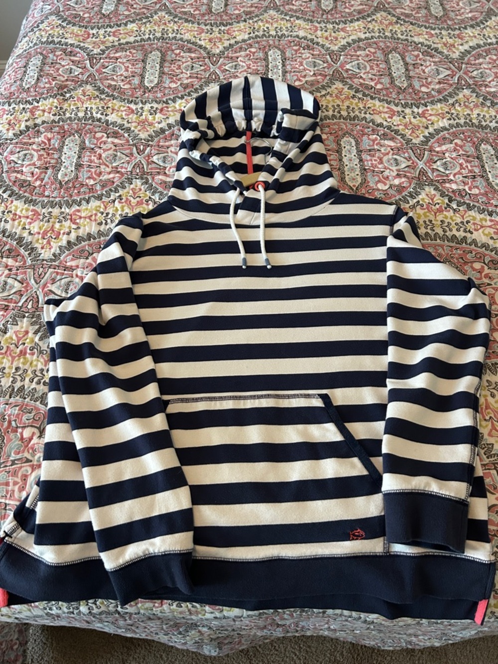 Striped Navy & White Pullover Light Sweatshirt - Women’s